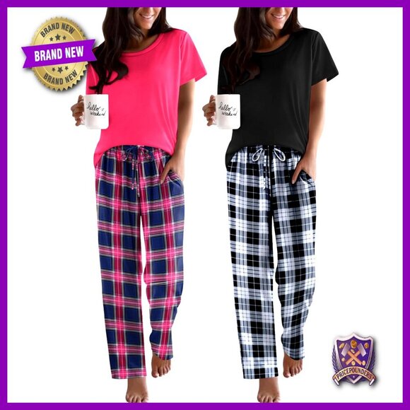 Other - Large Soft Polyester Pajama Set with Pockets 2-Pack Sleepwear Lounge